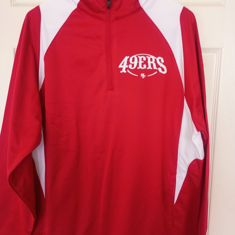 49ERS Red and White Men's Fleece Pullover
